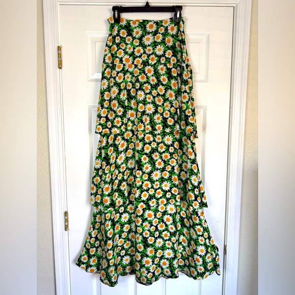 AFRM Ditsy Floral Sabine High Rise Tiered Ruffle Breezy Maxi Dress Skirt S / M - Picture 4 of 11